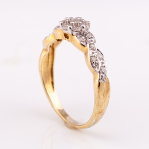 แหวนเพชรออกแบบลายดอกไม้ R-10467สีทอง18K สีเหลืองแหวนหมั้นสำหรับงานแต่งงานการตั้งค่าตัวเลขแบบคลาสสิกจากโรงงานชั้นนำสั่งทำ - Product Image 3