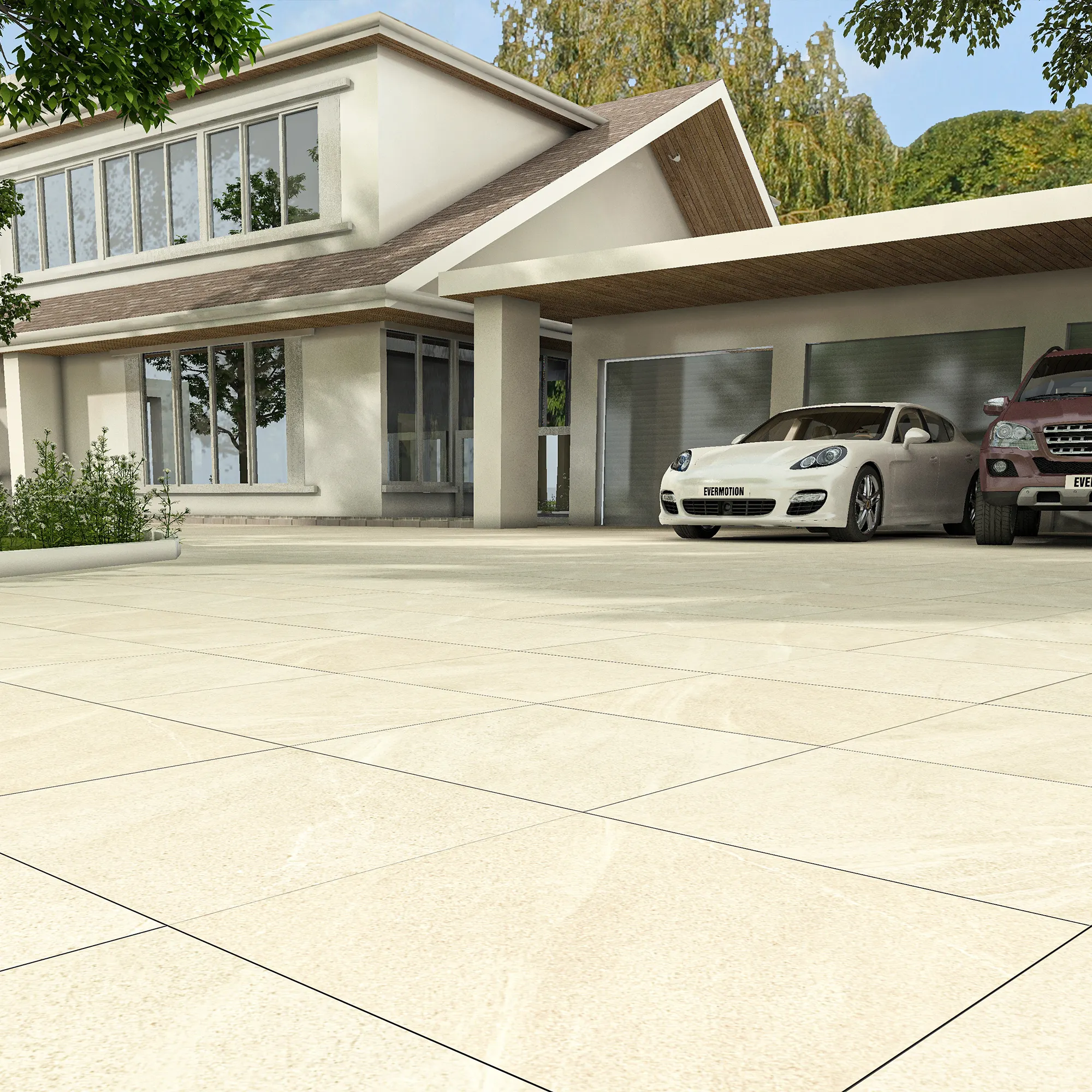 60X90cm couleur claire pavé revêtement dalles grès extérieur carreaux de porcelaine pour plancher extérieur Patio Garage