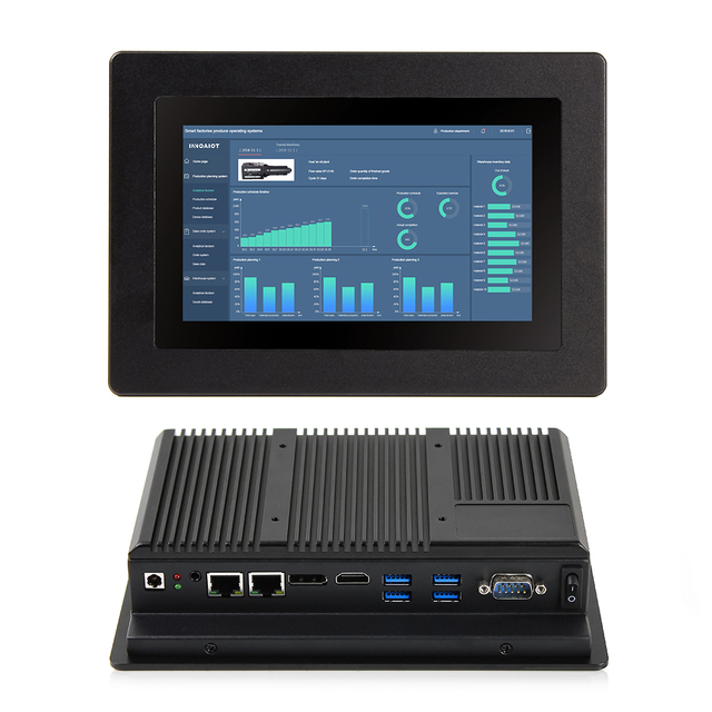 Hot Selling 7 Inch All-in-one Capacitive Touchscreen Panel PC IP66 Waterproof Fanless J6412 Linux/Windows Industrial Computer