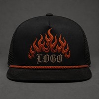 Casquette Trucker 5 Panneaux Vintage Personnalisée avec Broderie, Visière en Mousse et Filet, Style Urbain Chicano Côte Ouest, Vente en Gros