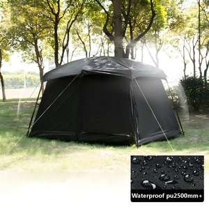 Carpa Familiar Impermeable Negra para Acampar, Carpa <span class=keywords><strong>de</strong></span> Cabina 2 en 1 para 6-8 Personas con <span class=keywords><strong>Toldo</strong></span> y Mosquitera para Acampar en Todo Tipo <span class=keywords><strong>de</strong></span> Clima - Product Image 3