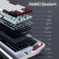 Ajazz AKP846 84 touches clavier de jeu filaire avec écran couleur LCD blanc interrupteur mécanique pour PC portable Gamer