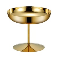 304 RVS dessertbeker met steel, metalen coupé schaal, ijs- en fruitschaal, cocktailglas voor café, bar, hotel, feest