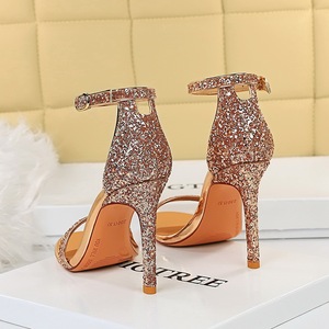 2025 New Arrivals Talons Haut Sexy Escarpins Strap Sequin Heels for Women and Ladies - Product Image 4