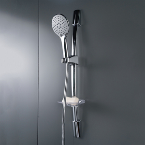 <span class=keywords><strong>Barre</strong></span> coulissante <span class=keywords><strong>de</strong></span> <span class=keywords><strong>douche</strong></span> à main en acier inoxydable avec support réglable chromé avec porte-savon transparent - Product Image 3