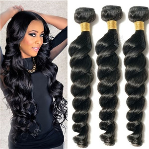 ผมมนุษย์แบบลอนคลื่นหลวมๆ น้ำหนัก 100 กรัม แบบ Double Drawn Brazilian Remy พร้อมแผ่นปิดผม 4x4 ลอนธรรมชาติ สำหรับผู้หญิงผิวสี - Product Image 3