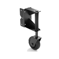 Roue de porte coulissante robuste à ressort pour portails en bois, roue de support en acier réglable, 4 po (99,7 mm)