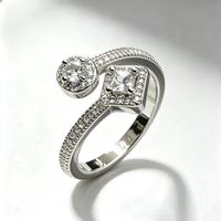 Bague en zircon plaqué platine, micro-pavée, bijoux minimalistes