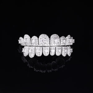 Bijoux fantaisie <span class=keywords><strong>Grillz</strong></span> personnalisés en Moissanite VVS pour dents, avec coupe ronde baguette brillante, style Hop - Product Image 6