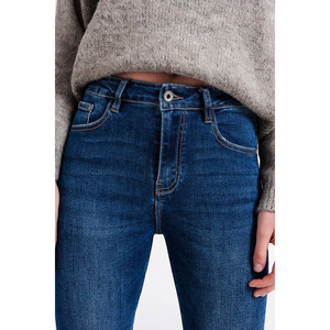 Jeans de Cintura Alta con Dobladillo Asimétrico - Product Image 5