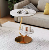 Table basse de style européen léger et luxueux, table basse moderne créative à double niveau, canapé, table d'appoint pour salon