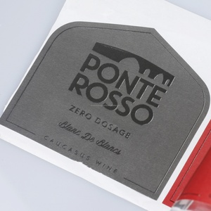 Luxury Texture <b>Red</b> Wine Packaging Label Waterproof Embossed Vinyl UV Printing Packaging Label - Product Image 5