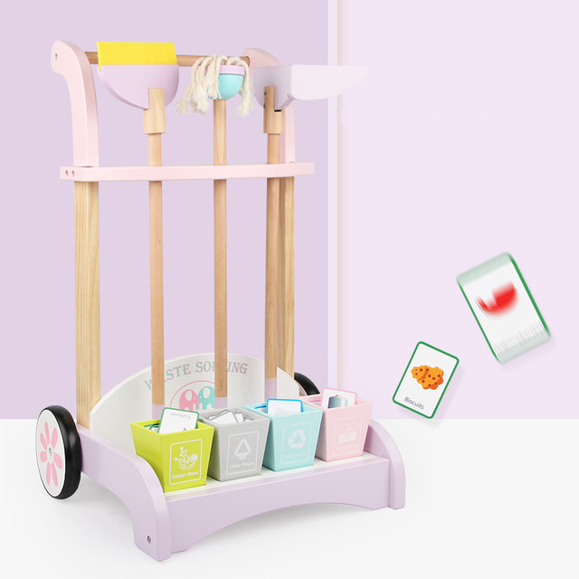 Нордическая Высококачественная деревянная тележка для детской уборки