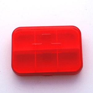 Pill Box 7-Day Portable Travel Medicine Storage Case With Compartments Red And Blue Color - Product Image 5