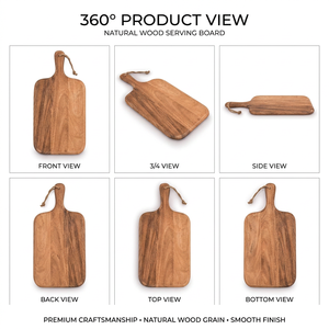 Planche à découper et de service durable en bois d'acacia et marbre, écologique et de qualité supérieure, pour usage quotidien, pour le pain, les fêtes, SHOWBOX - Product Image 3