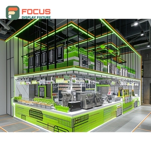 Luxury Coffee Service Counter Condiment <b>Shelf</b> Checkout Area Matte White Cafe Counter Display - Product Image 2