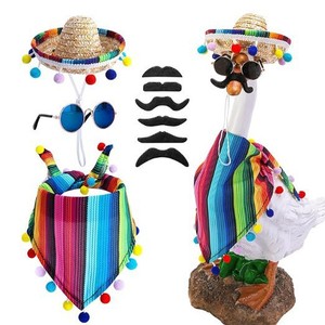Ensemble de déguisement de canard mexicain pour véranda, canard blanc de 23 pouces, décoration de fête en plein air, décoration de fête, matériau polyester - Product Image 1
