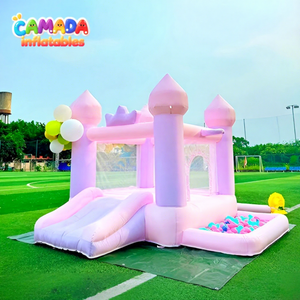 Toboggan gonflable populaire pour enfants, couleurs pastel, avec protection UV, matériaux ignifuges et imperméables, capacité de 800 kg, idéal pour les fêtes - Product Image 1