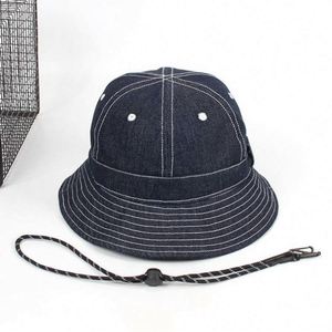 Wholesale Distressed Bucket <b>Hat</b> Custom Logo Summer Outdoor Denim Bucket <b>Hat</b> <b>Men</b> Washed Vintage Denim Bucket <b>Hat</b> <b>Sun</b> Caps - Product Image 6