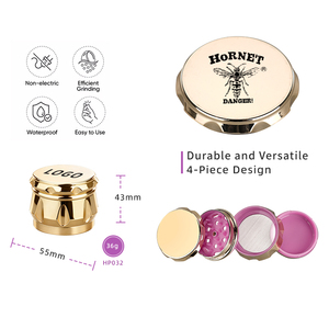 Hornet 4-Piece Plastic <b>Herb</b> <b>Grinder</b> 55mm Round Manual Crusher Waterproof Smoke Mill HP032 - Product Image 6