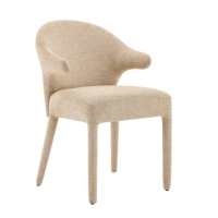 Bouclé-Stoff Moderner Umweltfreundlicher Umarmungsstuhl Gepolsterter Sessel Hochelastischer Schwamm Metallbeine für Zuhause Esszimmer Café Schlafzimmer