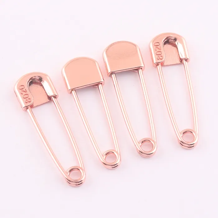 small rose gold 35mm metal safety pin for garment in bulk price