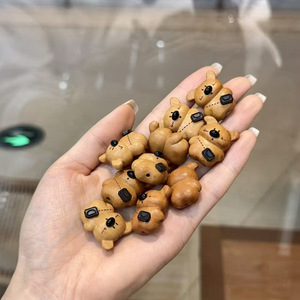 Cuentas sueltas de madera de durazno con forma de oso para hacer pulseras, artesanía y joyería - Product Image 4