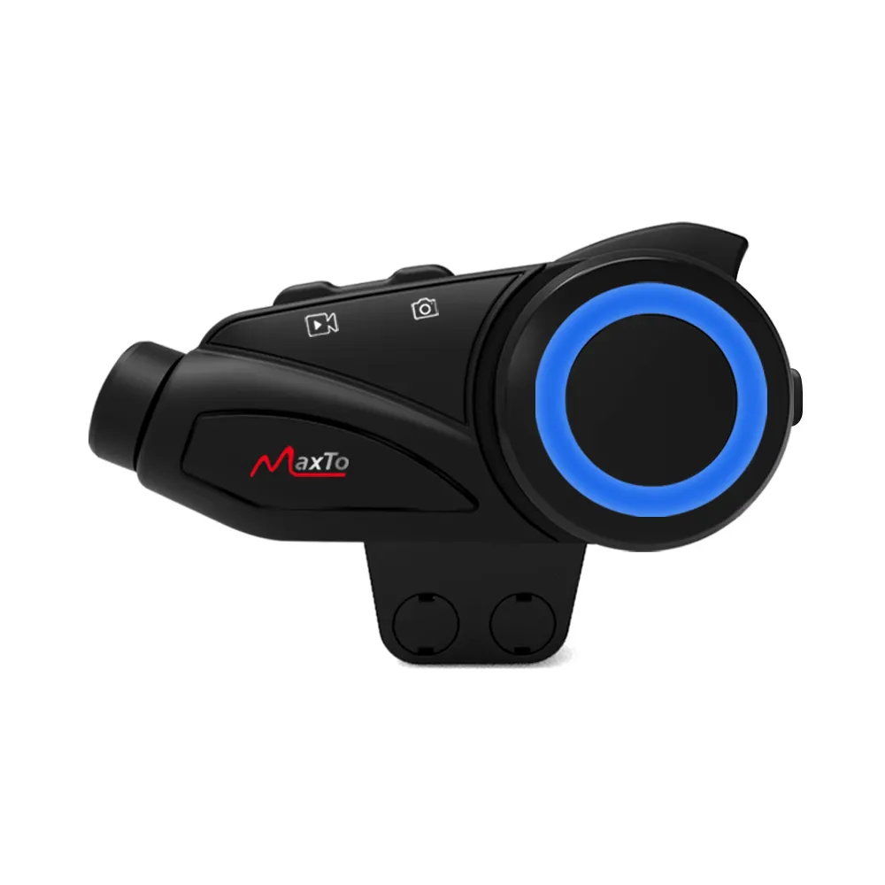 Maxto m3 intercomunicador de motocicleta, comunicador para motociclistas, fone de ouvido 1080p, câmera para 6 pilotos, conversação wi-fi e gravador bluetooth