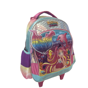 Sac à dos à roulettes pour fille, sirène, princesse 3D, sac d'école à roulettes pour étudiante - Product Image 1