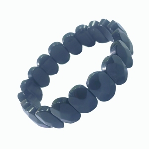 Pulsera de Cuarzo Transparente Natural, Obsidiana y Turquesa, Cuentas Talladas de Cristal Pulido, Brazalete Elástico, Joyería de Piedras Curativas - Product Image 4