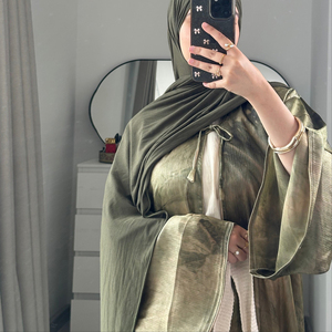 Mexizo Nuova Abaya 2026 Ramadan Abito Musulmano da Donna con Fiocco Stampato a Marmo <span class=keywords><strong>Abbigliamento</strong></span> Islamico Femminile Modesto Abaya Aperto - Product Image 3