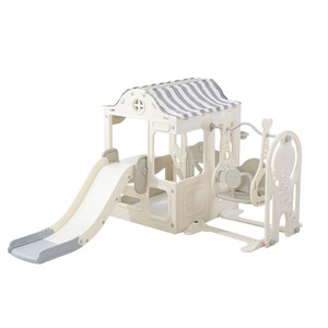 Tente de jeu pliable pour enfants avec toboggan et balançoire, château de princesse d'intérieur pour bébés garçons et filles, jouet durable - Product Image 1