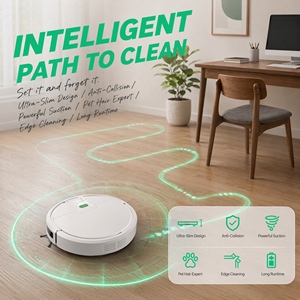 Aspiradora Robótica Inteligente PHKS803: Ultradelgada, Succión Potente, Anticolisión, Especializada en Pelo de Mascotas para una Limpieza del Hogar sin Esfuerzo - Product Image 3