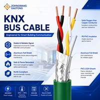 Cable KNX EIB 2x2x0.8mm, Conductor de Cobre Sólido, Par Trenzado Blindado, Cable de Bus, Cable de Control, Cable Flexible, Hogar Inteligente