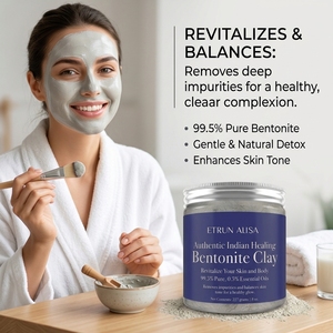 ETRUN ALISA Private Label 100% Pura Argilla Naturale Indiana Curativa al Calcio Bentonite per Rimuovere le Tossine e Sbiancare - Maschera in Polvere - Product Image 3
