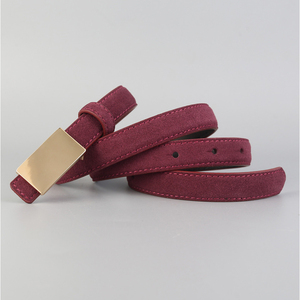 Cinturón de Cuero Gamuza Genuino para <span class=keywords><strong>Mujer</strong></span>, 2cm de Ancho, Hebilla Dorada de Lujo, Cinturones de Cuero Mate para Vestidos y Jeans - Product Image 6