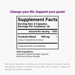 Forskolin แคปซูลสลิมมิ่ง500มก. สารสกัดจากต้น Coleus Keto ยาลดน้ำหนักทำงานได้อย่างรวดเร็วสำหรับผู้หญิงและผู้ชายลดเสียงได้อย่างรวดเร็ว - Product Image 4