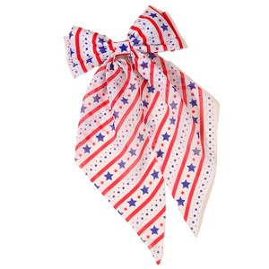 Épingle à cheveux durable avec ruban drapeau américain commémoratif et nœud superposé en tulle, accessoire <span class=keywords><strong>de</strong></span> fierté nationale pour festival d'été - Product Image 5