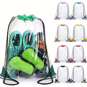 Clear PVC <b>Drawstring</b> <b>Backpack</b> Waterproof Marathon Gear Bag for Promotions - Product Image 2