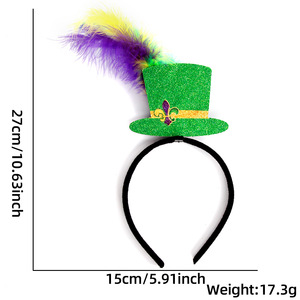 Diademas de Plumas para Mujer, Diademas con Lentejuelas para Disfraces de Mardi Gras, Accesorios para Fiestas de Carnaval, Diademas Moradas y Verdes, Diademas Brillantes - Product Image 6