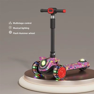 Patineta Plegable para Niños, Modelo 2026, para Exteriores, de 3 a 8 Años, <span class=keywords><strong>con</strong></span> Función Antideslizante y Luces Musicales - Product Image 1