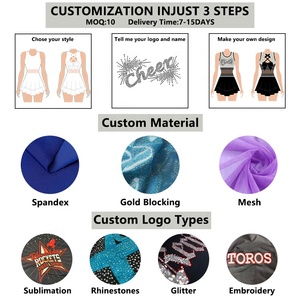 Maillots d'équipe <span class=keywords><strong>de</strong></span> cheerleading noirs et jaunes pour femmes, uniformes d'entraînement chauds, ensembles OEM - Product Image 5