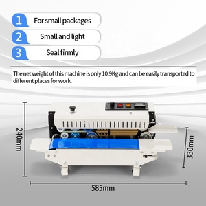 CE Tabletop Printing Date <b>Tea</b> Spice Food Powder Plastic Aluminum Foil Bag Sugar Heat Seal Sealing <b>Machine</b> with Conveyor Belt - Product Image 4