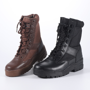 HBA0105 Bottes longues en cuir de vache véritable marron café - Product Image 1