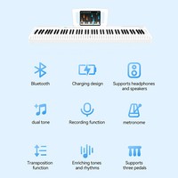 Piano Digital Plegable TERENCE V60, Suministro al por Mayor de Fábrica, Piano Profesional de 88 Teclas con Acción de Martillo y Teclado Contrapesado