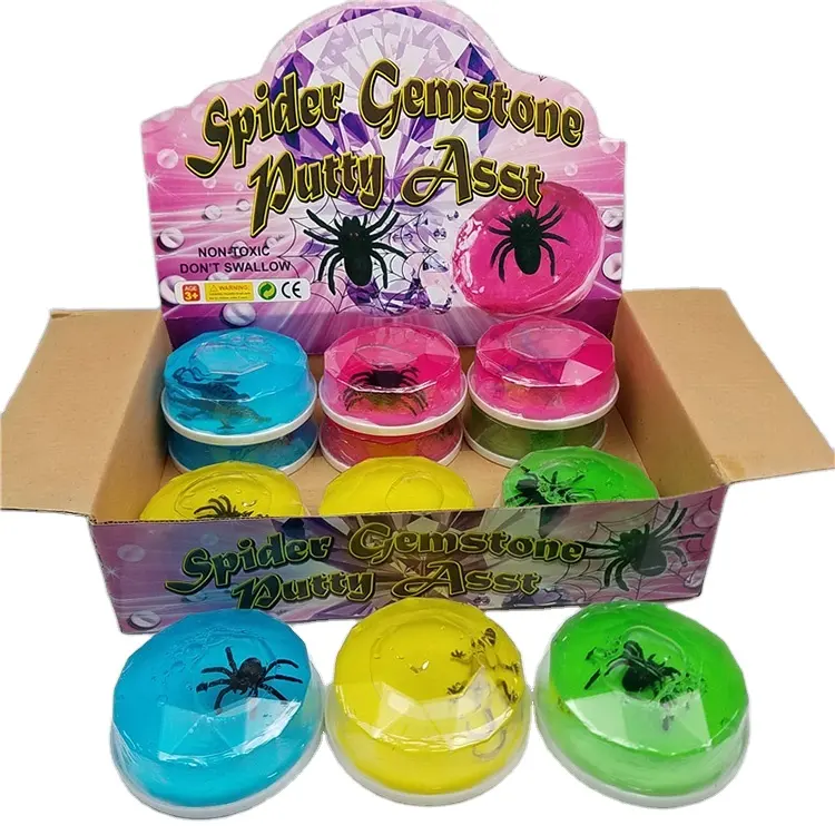 Wholesale Party Favor Slime Kit Ornament Joke Toy Scary Halloween Spider Gemstone Putty Slime Toys