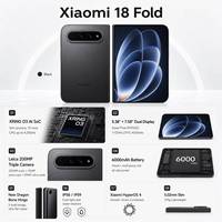 Smartphone pliable original Xiaomi 18 Fold 2026 5G, écran pliable 5,38+7,58 pouces, appareil photo Leica 200MP, double SIM, téléphone Android XIAOMI 18fold