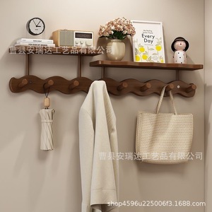 Modern Minimalist Wooden Coat Rack Wall Mounted Key Bag Organizer Entryway Home Use Easy Install - Product Image 4