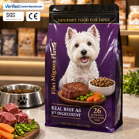Sac à friandises pour animaux de compagnie imprimé numériquement sur mesure de 500 g (2 lb) avec huit soudures de bord, réutilisable, étanche et anti-odeurs pour la nourriture pour chiens