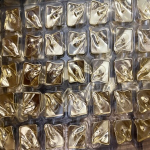 Botón Metálico Irregular Dorado 3D de Aleación de Zinc, Botón de Cuerno Cuadrado con Baño de Oro, Botones de Metal Ecológicos con Vástago y Cuentas - Product Image 5